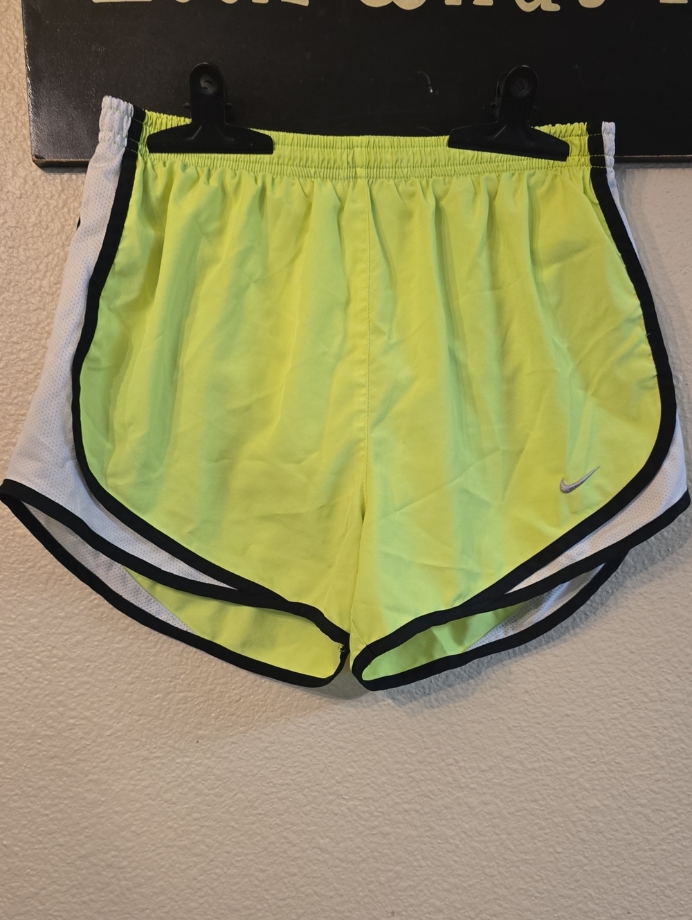 Nike Women’s Neon Yellow Athletic Shorts with Black Trim